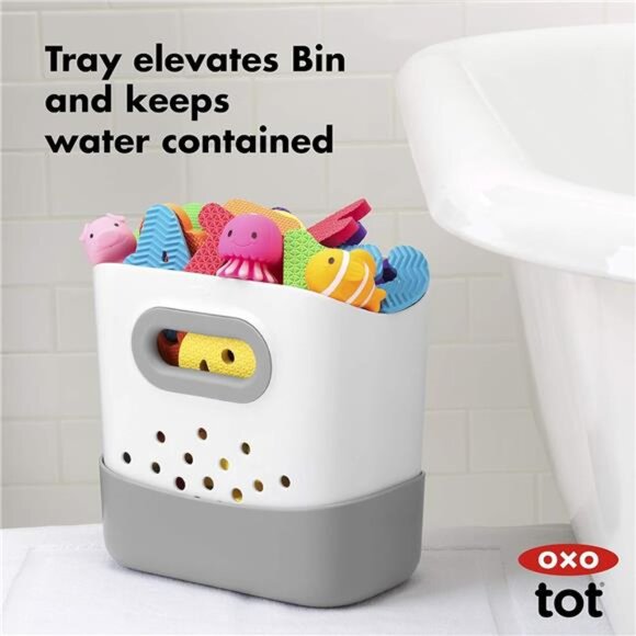 Tot Stand Up Bath Toy Storage – Gray - Picture 4 of 7